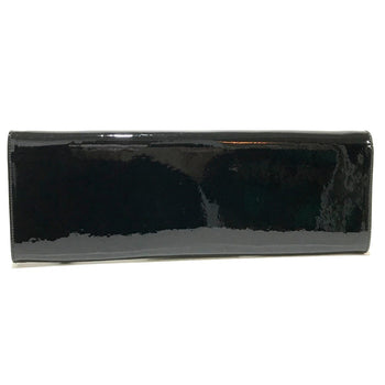 Christian Louboutin Clutch Bag 3120524 Patent Leather Black Spike Studs Pigalle Enamel Women