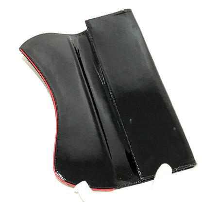 Christian Louboutin Clutch Bag 3120524 Patent Leather Black Spike Studs Pigalle Enamel Women