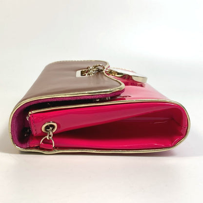 Christian Louboutin Clutch Bag 1120586 Calfskin/Patent Leather/Suede Brown X Pink By Color Riviera