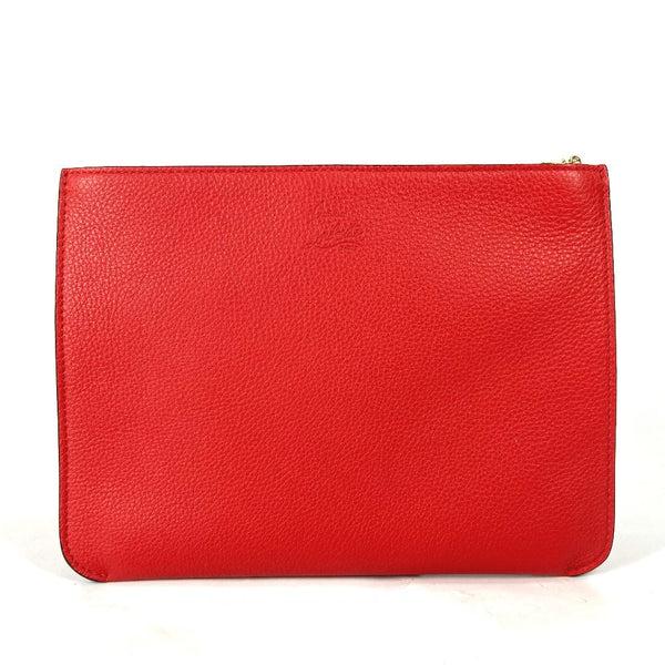 Christian Louboutin Clutch Bag 1185073 Leather Black Heart Charm With Logo Women
