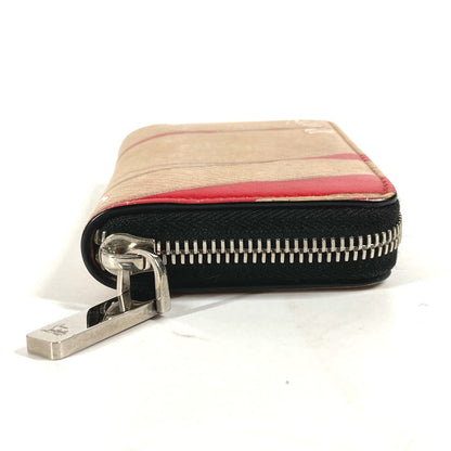 Christian Louboutin Coin Case Leather Beige Wallet Coin Pocket Craft Logo Women