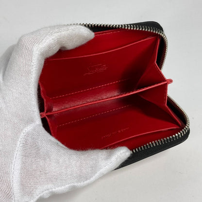 Christian Louboutin Coin Case Leather Beige Wallet Coin Pocket Craft Logo Women