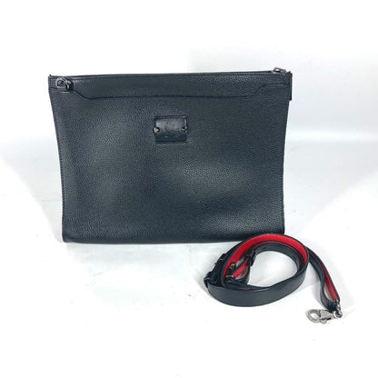 Christian Louboutin Shoulder Bag Leather Black Crossbody Logo Sky Sky Mens