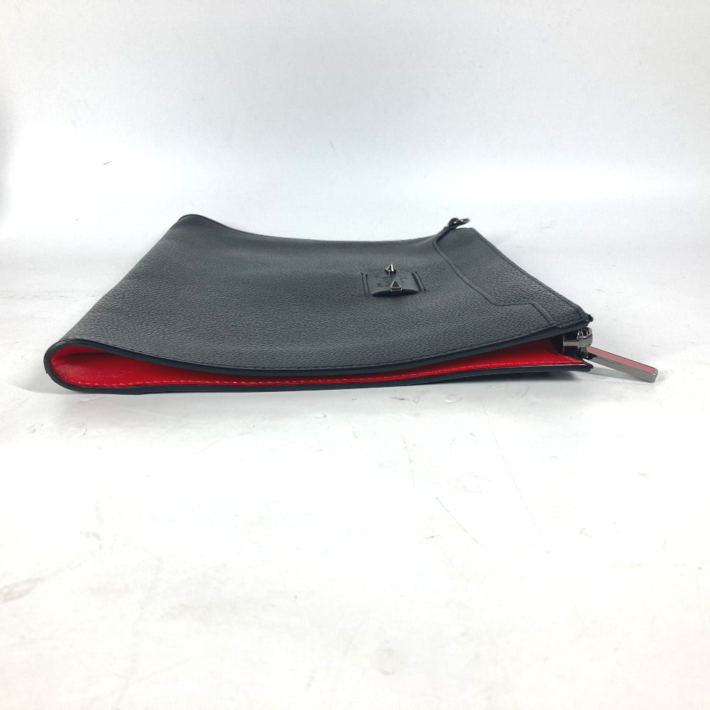Christian Louboutin Shoulder Bag Leather Black Crossbody Logo Sky Sky Mens