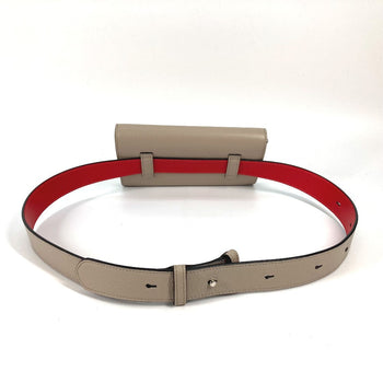 Christian Louboutin Waist Bag 3195109 Leather Beige Belt Chain Bag Logo Women