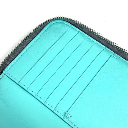 Tiffany&Co. Pouch Leather Gray Smartphone Pouch Card Case Business Card Holder Pass Case Logo Women