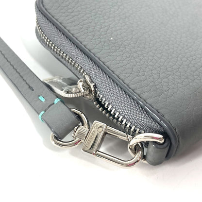 Tiffany&Co. Pouch Leather Gray Smartphone Pouch Card Case Business Card Holder Pass Case Logo Women