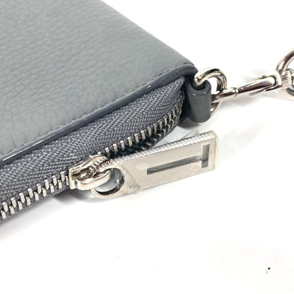 Tiffany&Co. Pouch Leather Gray Smartphone Pouch Card Case Business Card Holder Pass Case Logo Women