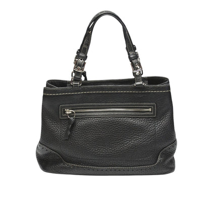 Coach Handbag 5055 Leather Black Hamptons Fringe Women
