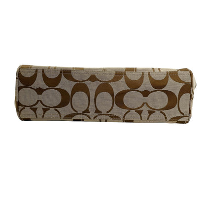 Coach Shoulder Bag F14871 Canvas Beige Handbag Large Capacity 2 Way Bag Women