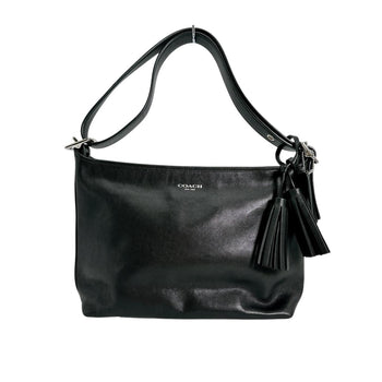 Coach Shoulder Bag 25355 Leather Black Tote Bag Tassel Legacy Women