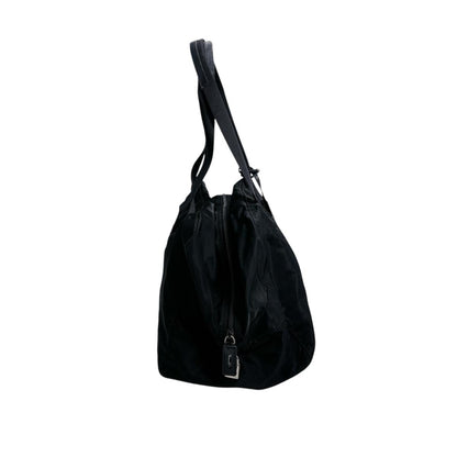 Prada Boston Duffel Bag Nylon Black Plain Travel Bag Duffle Bag