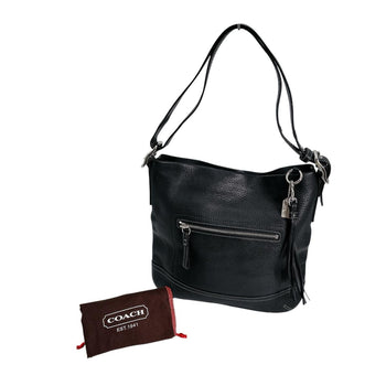 Coach Shoulder Bag K04S-1428 Leather Black Tassel Diagonal Crossing
