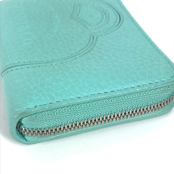 Tiffany&Co. Coin Case Leather Mint Green Compact Wallet Return To Tiffany & Co. Women