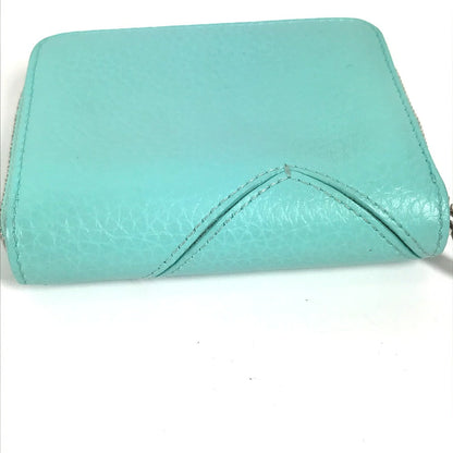 Tiffany&Co. Coin Case Leather Mint Green Compact Wallet Return To Tiffany & Co. Women