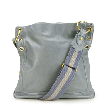 Bally Shoulder Bag Leather Blue Women
