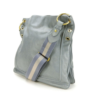 Bally Shoulder Bag Leather Blue Women
