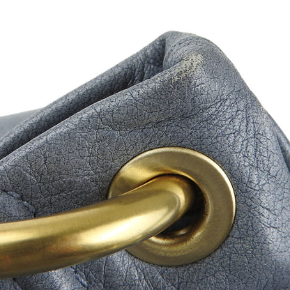 Bally Shoulder Bag Leather Blue Women