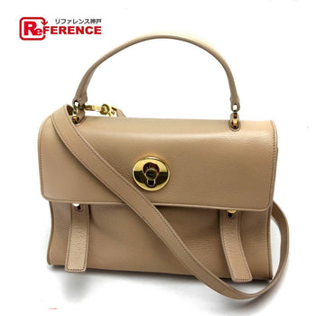 Saint Laurent Paris Handbag 368229 Leather Beige Muse Toe Women