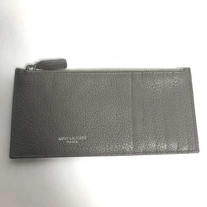 Yves Saint Laurent Long Wallet Purse 504981 Leather Gray Long Wallet Sac De Jules Women