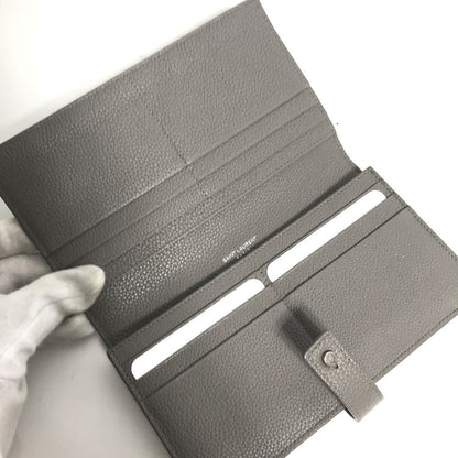Yves Saint Laurent Long Wallet Purse 504981 Leather Gray Long Wallet Sac De Jules Women