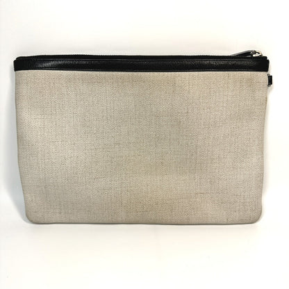 Saint Laurent Paris Clutch Bag 565722 Coated Canvas, Leather Gray Pouch Rive Gauche Mens