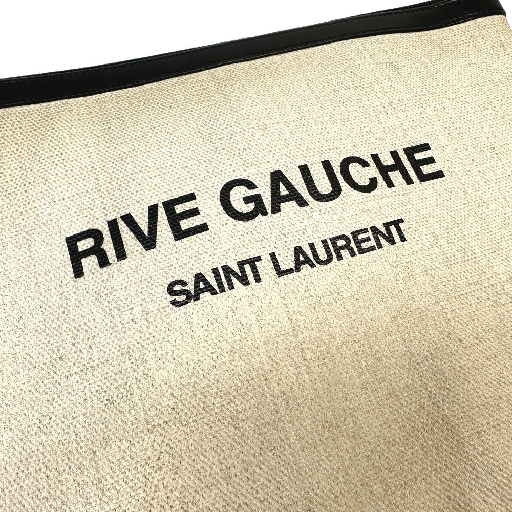 Saint Laurent Paris Clutch Bag 565722 Coated Canvas, Leather Gray Pouch Rive Gauche Mens