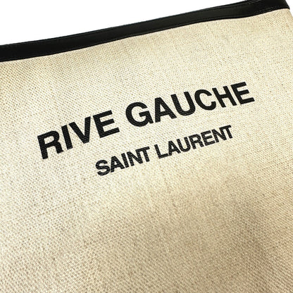 Saint Laurent Paris Clutch Bag 565722 Coated Canvas, Leather Gray Pouch Rive Gauche Mens