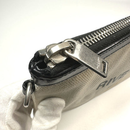 Saint Laurent Paris Clutch Bag 565722 Coated Canvas, Leather Gray Pouch Rive Gauche Mens