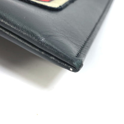 Saint Laurent Paris Clutch Bag 397295 Leather Black Pouch Logo Patch Mens