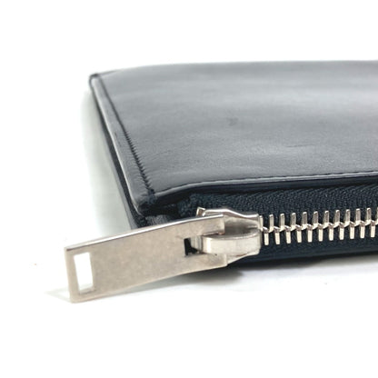 Saint Laurent Paris Clutch Bag 397295 Leather Black Pouch Logo Patch Mens