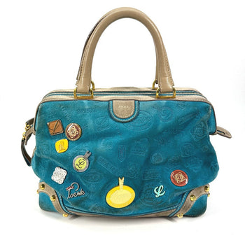 Loewe Boston Duffel Bag Leather / Suede Blue 160Th Anniversary Women