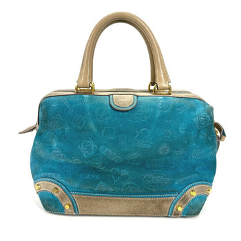 Loewe Boston Duffel Bag Leather / Suede Blue 160Th Anniversary Women