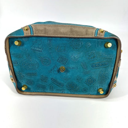 Loewe Boston Duffel Bag Leather / Suede Blue 160Th Anniversary Women