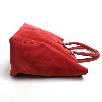 Loewe Tote Bag Suede Red Logo Leo Women