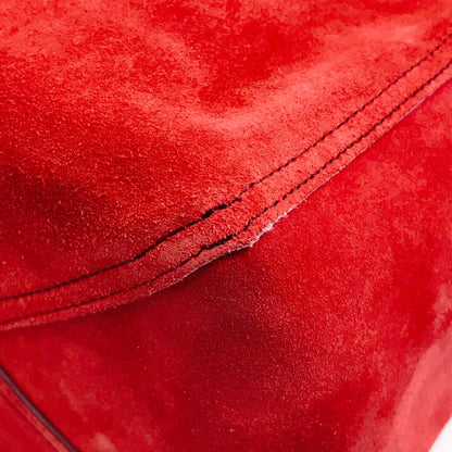 Loewe Tote Bag Suede Red Logo Leo Women