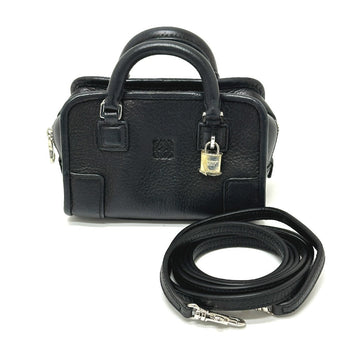 Loewe Shoulder Bag 339.79.039 Leather Black Amazonas Micromini