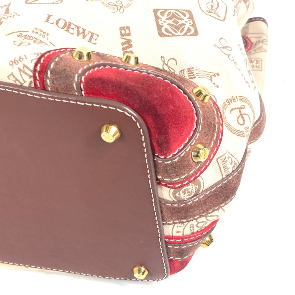 Loewe Shoulder Bag Canvas / Leather Beige 160Th Anniversary Logo Anagram Drawstring Bag Women