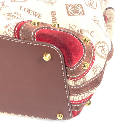 Loewe Shoulder Bag Canvas / Leather Beige 160Th Anniversary Logo Anagram Drawstring Bag Women