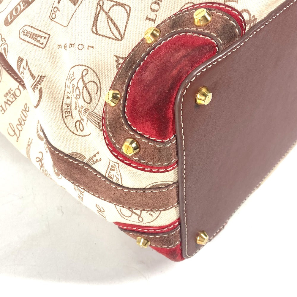 Loewe Shoulder Bag Canvas / Leather Beige 160Th Anniversary Logo Anagram Drawstring Bag Women