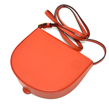 Loewe Shoulder Bag Leather Orange Anagram Heels