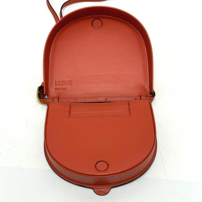 Loewe Shoulder Bag Leather Orange Anagram Heels