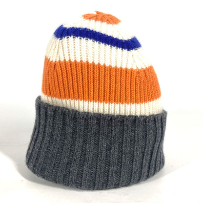 Loewe Knit Hat Wool Orange Anagram Logo Border Women