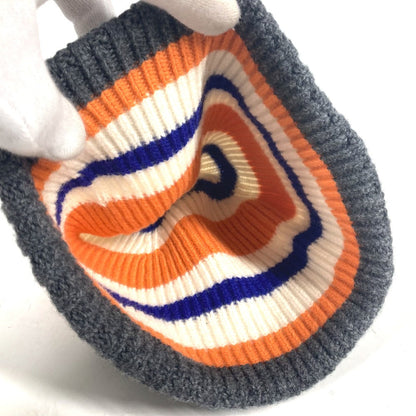 Loewe Knit Hat Wool Orange Anagram Logo Border Women