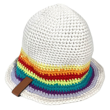 Loewe Hat Cotton Multicolor Knit Rainbow Logo Women