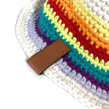Loewe Hat Cotton Multicolor Knit Rainbow Logo Women