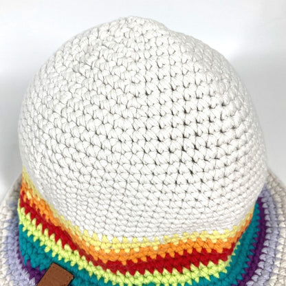 Loewe Hat Cotton Multicolor Knit Rainbow Logo Women