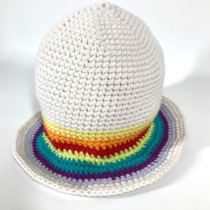 Loewe Hat Cotton Multicolor Knit Rainbow Logo Women