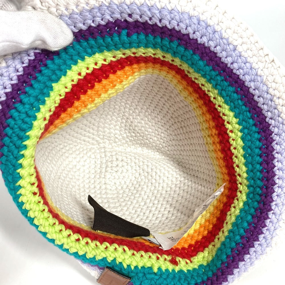 Loewe Hat Cotton Multicolor Knit Rainbow Logo Women