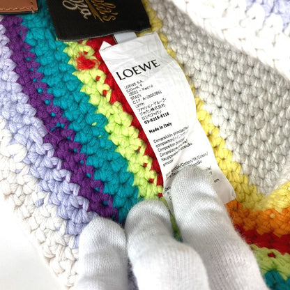Loewe Hat Cotton Multicolor Knit Rainbow Logo Women